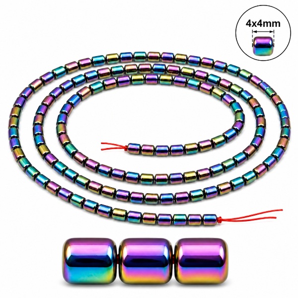 4x4mm Drum Rainbow Hematite Magnetic Beads for Jewelry Making
