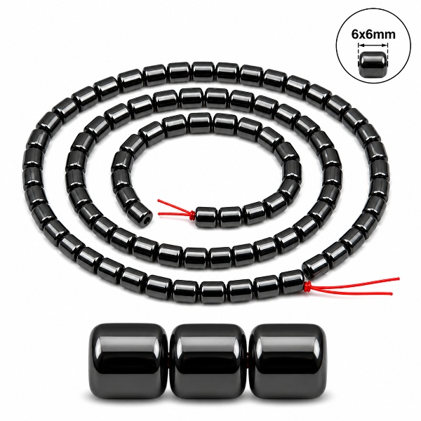 6x6mm Drum Black Hematite Magnetic Beads for Jewelry Making