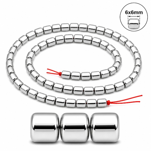 6x6mm Drum Silver Hematite Magnetic Beads for Jewelry Making