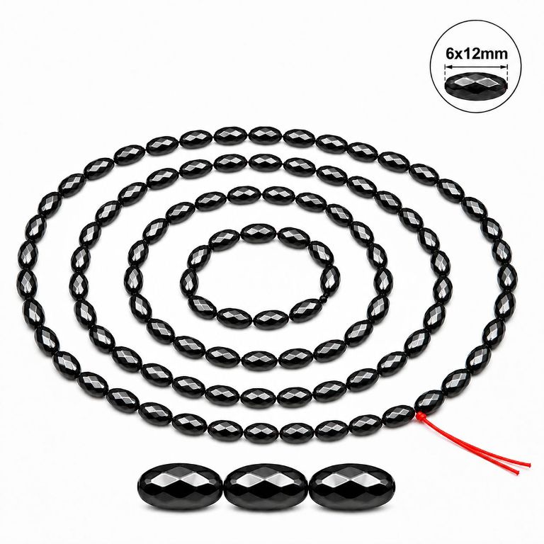 1 Strand 6x12mm Faceted Twisted Black Hematite Magnetic Beads for Jewelry Making