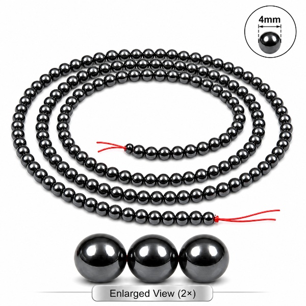4mm Round Black Hematite Magnetic Beads for Jewelry Making
