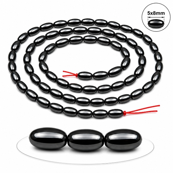 1 Strand 5x8mm Rice Black Hematite Magnetic Beads for Jewelry Making