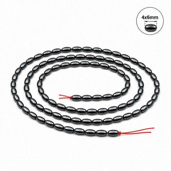4x6mm Rice Black Hematite Magnetic Beads for Jewelry Making