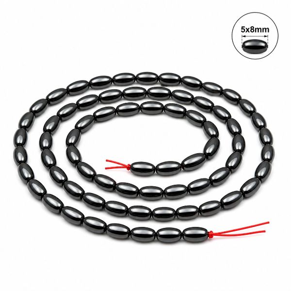 5x8mm Rice Black Hematite Magnetic Beads for Jewelry Making