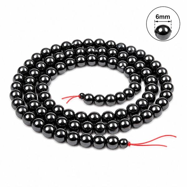 6mm Round Black Hematite Magnetic Beads for Jewelry Making