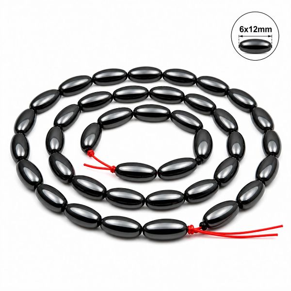 6x12mm Rice Black Hematite Magnetic Beads for Jewelry Making