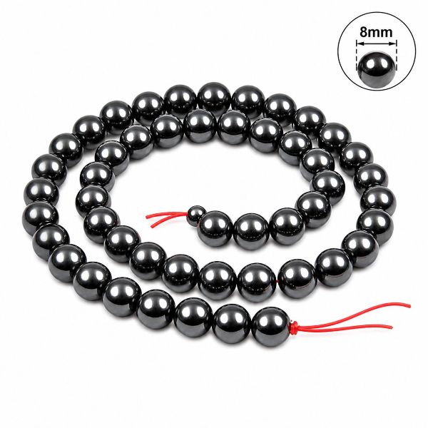 8mm Round Black Hematite Magnetic Beads for Jewelry Making