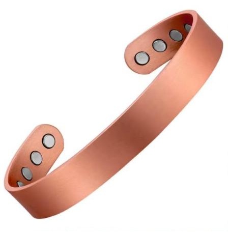 1/2" Plain Solid Copper Bangle Bracelet with Magnets, Magnetic Bracelets #Copper-B006D