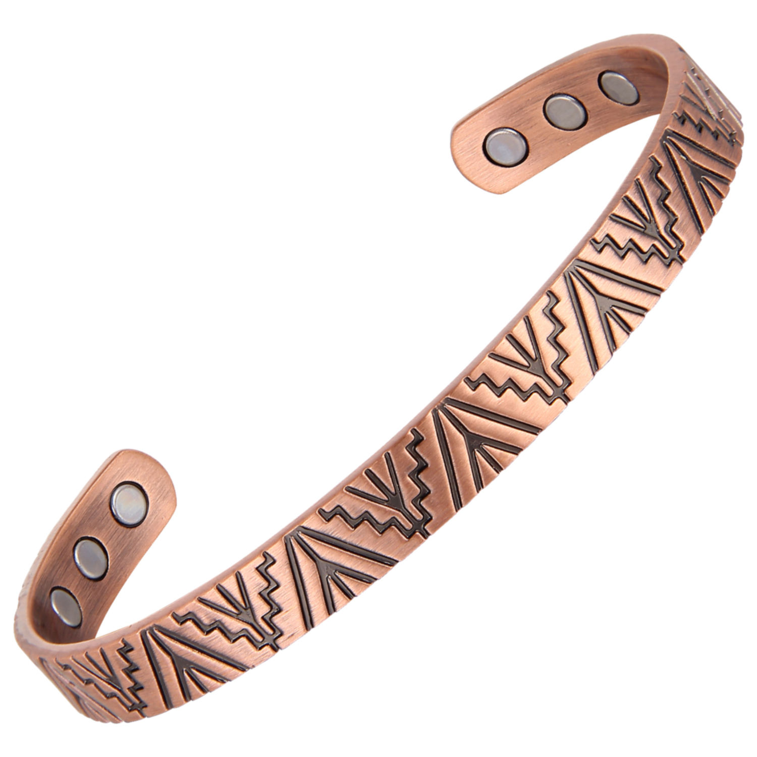 Tepee Copper Magnetic Bangle Cuff Bracelet with Magnets #Copper-B033