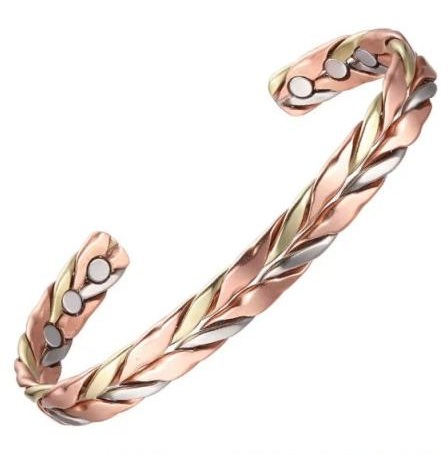 Multi Color Copper Bangle Bracelet with Magnets, Magnetic Bracelets #Copper-B045