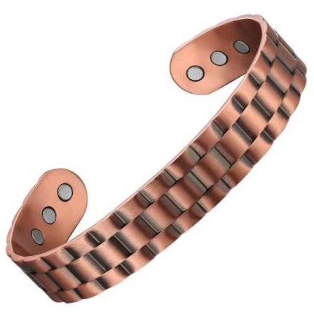 Bricks Copper Bangle Bracelet with Magnets, Magnetic Copper Bangles #Copper-B253