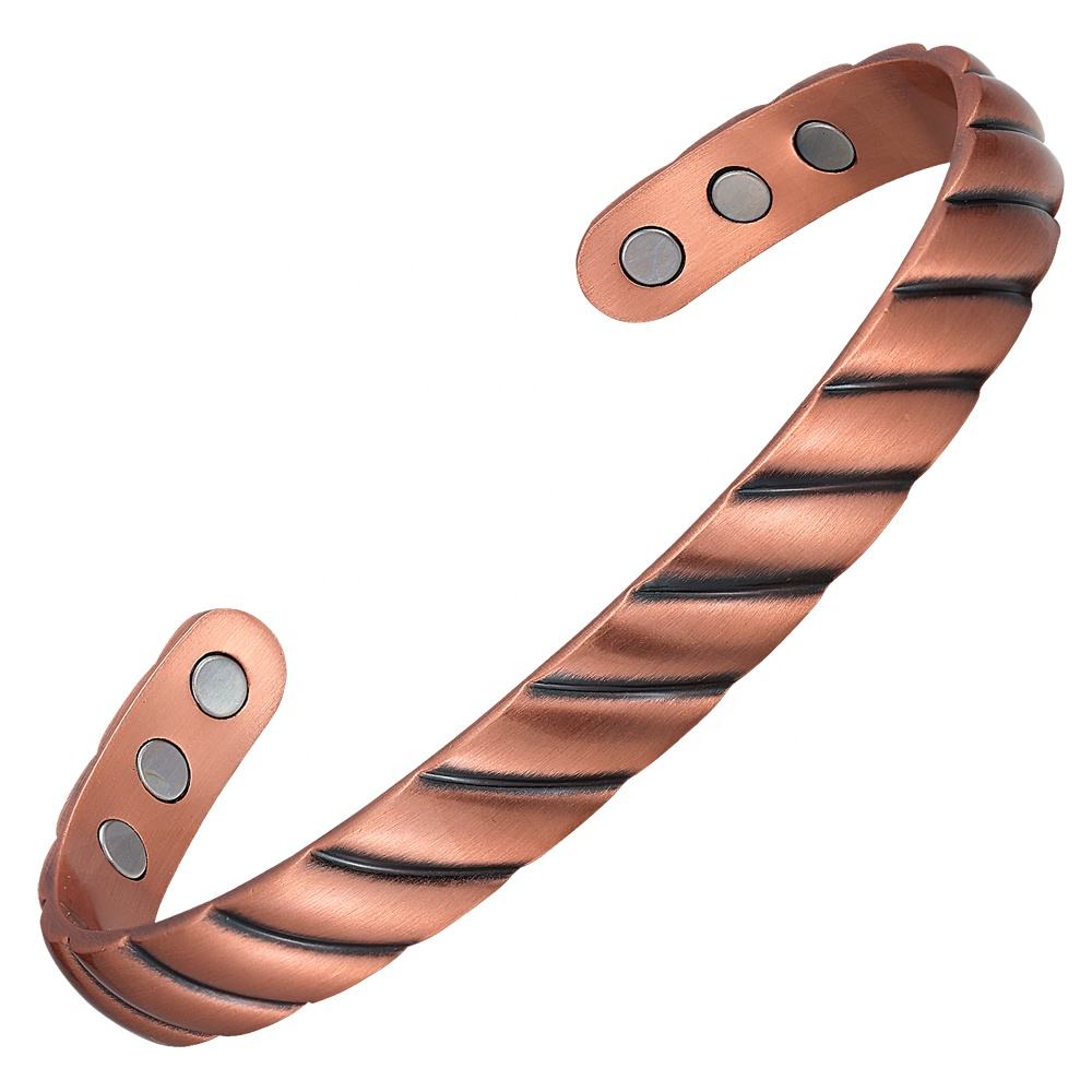Twist Copper Magnetic Bangle Cuff Bracelet with Magnets #Copper-B5132