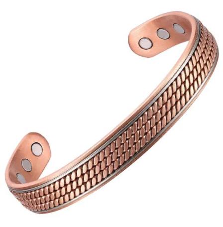 Tri-Color Threads Copper Bangle Bracelet with Magnets, Magnetic Bracelets #Copper-B560