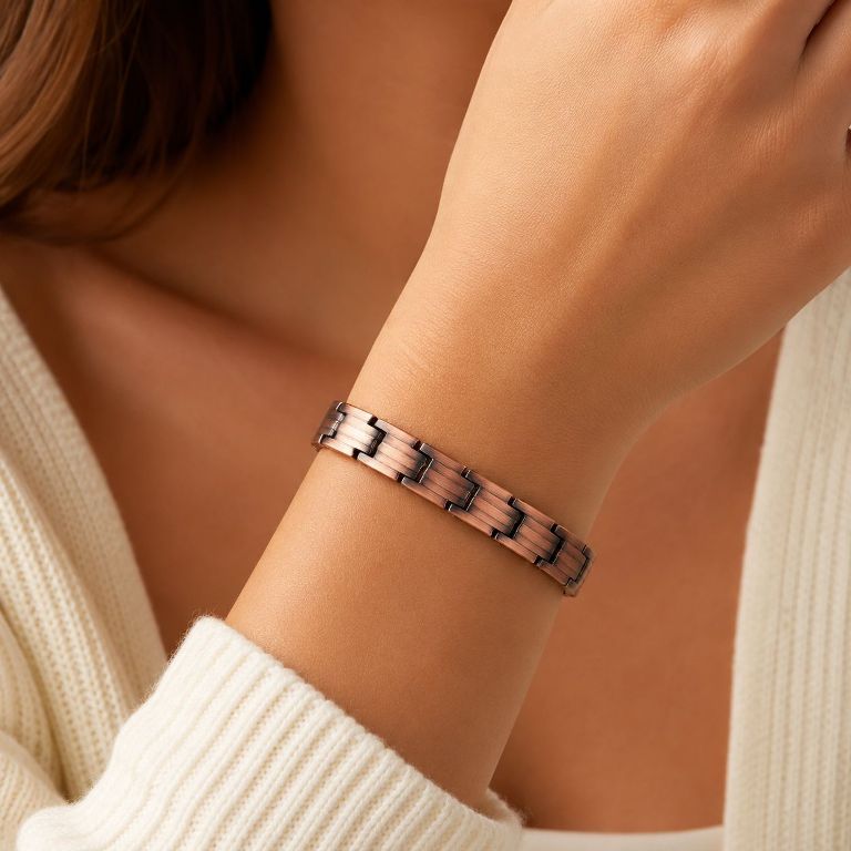 Pure Copper Magnetic Bracelet 9mm Link Design | wellness Gift