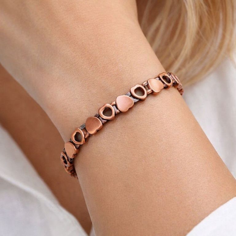 Copper Heart Bracelet - Little Hearts Link Design