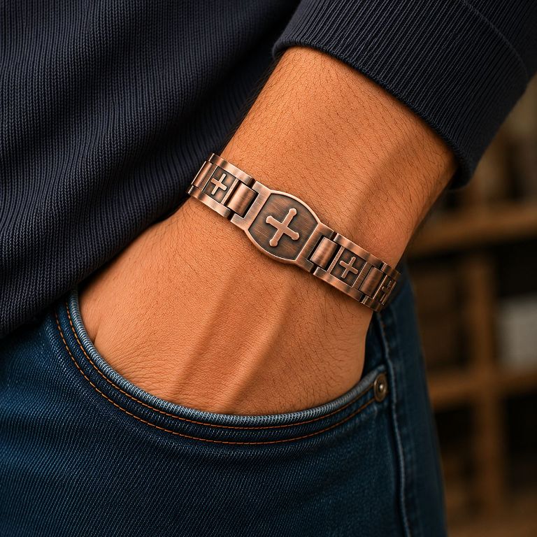 Armor Cross Copper Magnetic Bracelet for Men