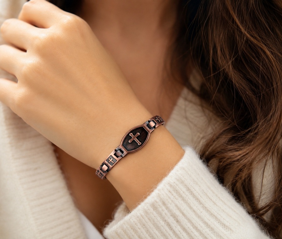 Armor Cross Copper Magnetic Bracelet for Women