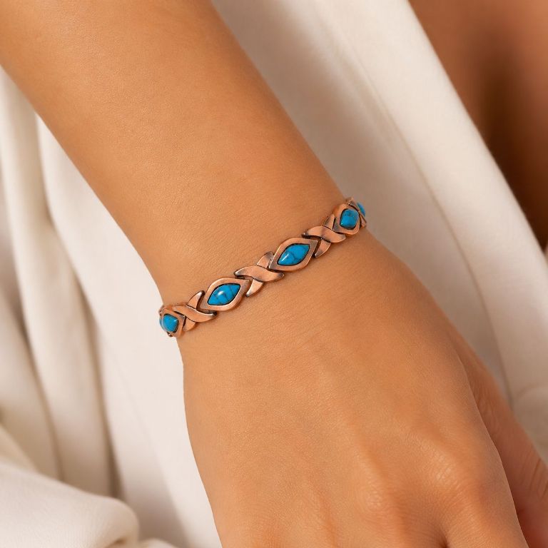 Turquoise Copper Magnetic Bracelet for Women | XO Style