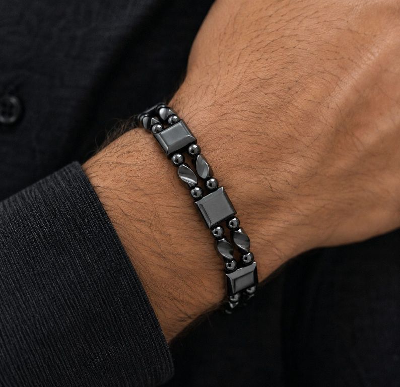 Hematite Magnetic Bracelet for Men & Women | Wide Style