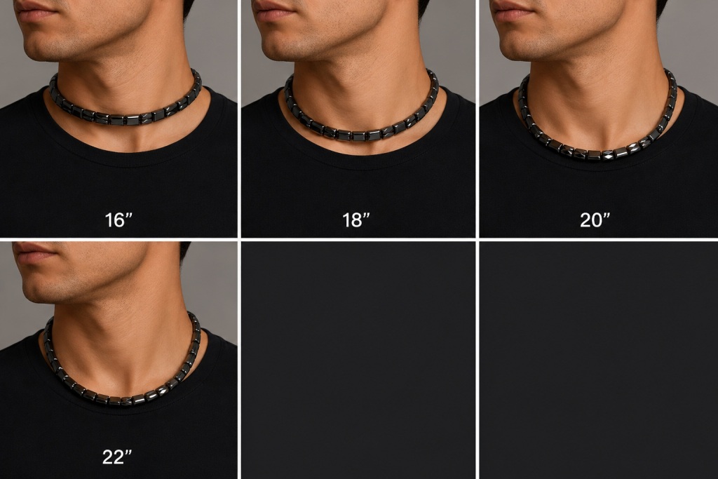 Handcrafted double-line hematite necklace made in the USA. Sleek black beads