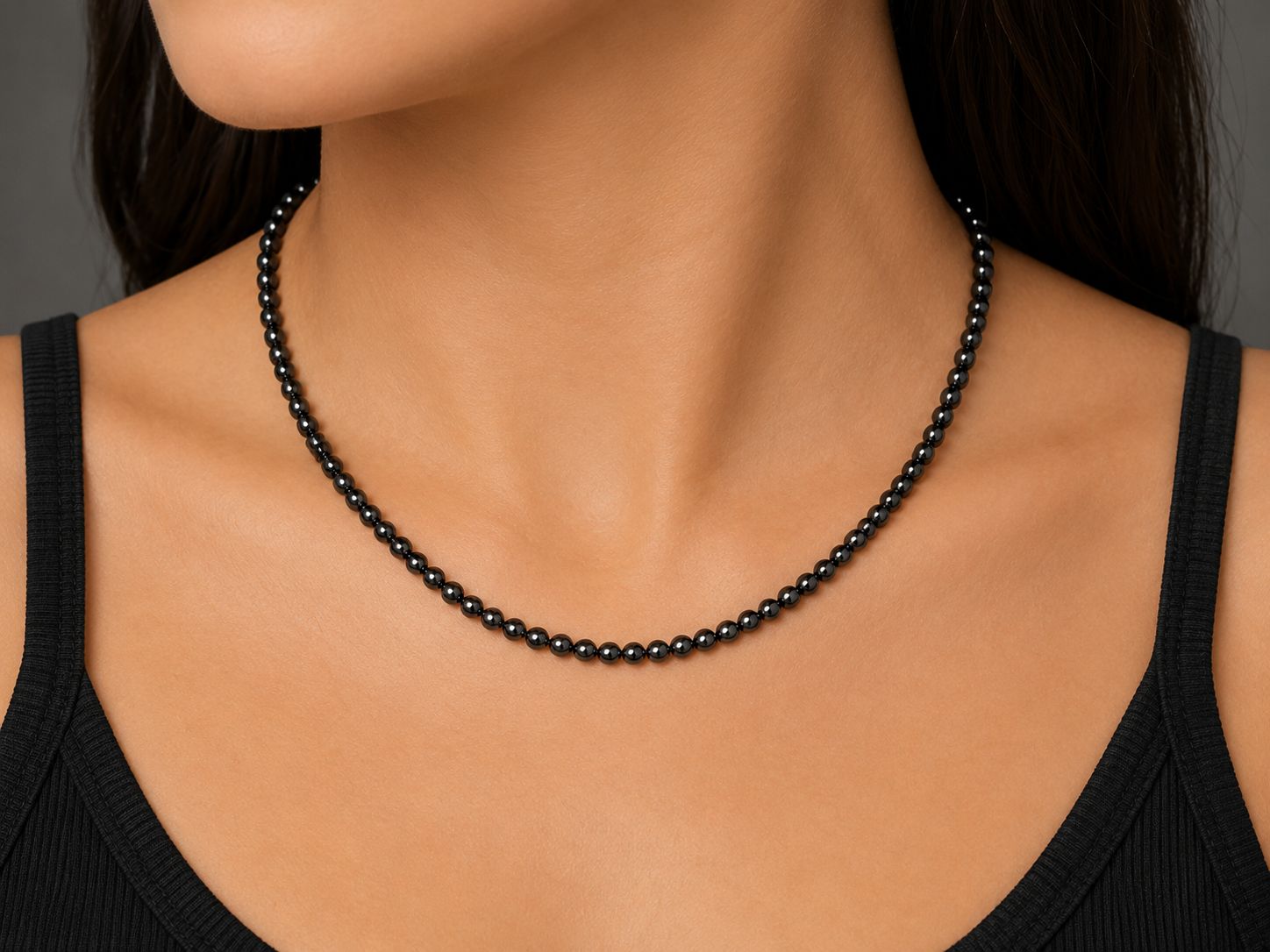 Plain 4mm Hematite Magnetic Necklace for Men and Women Necklace