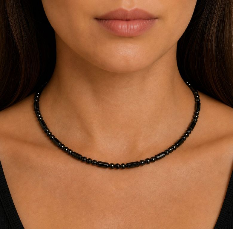 Hematite Loop Magnetic Necklace for Women