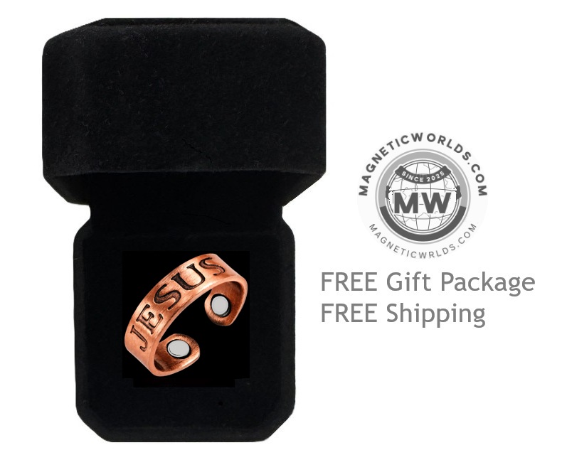 JESUS Copper Magnetic Therapy Ring Pure Copper Adjustable Wellness Jewelry #R00011
