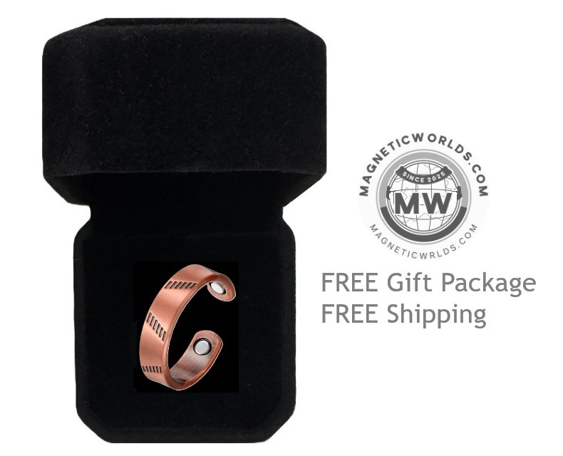 Copper Ridge Magnetic Ring – Pure Copper Adjustable Band Wellness Jewelry #R00013