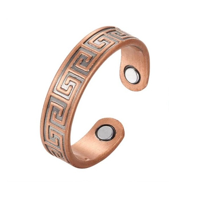 Celtic Copper Magnetic Therapy Ring Pure Copper Adjustable Wellness Jewelry #R00025