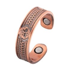 Tree Copper Magnetic Therapy Ring Pure Copper Adjustable Wellness Jewelry #R00040
