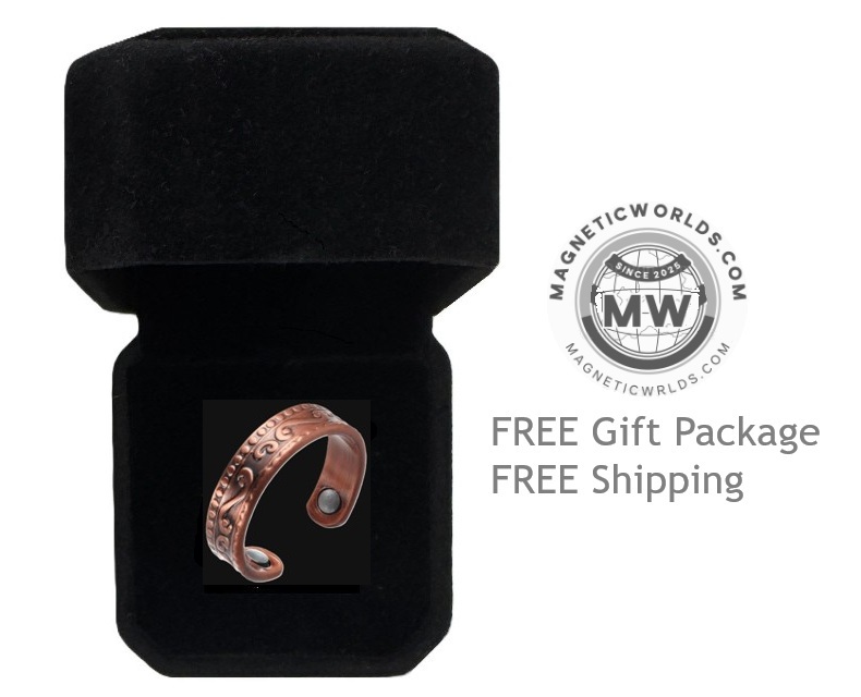 Embossed Swirl Magnetic Therapy Copper Ring Pure Copper Adjustable Wellness Jewelry #R0212