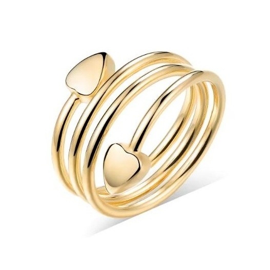 Gold Color Heart Magnetic Copper Ring for Women - Adjustable Triple Band #R00221