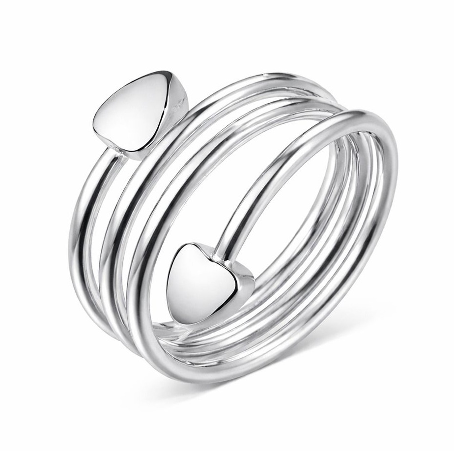 Silver Color Heart Magnetic Copper Ring for Women, Adjustable Triple Band #R0222