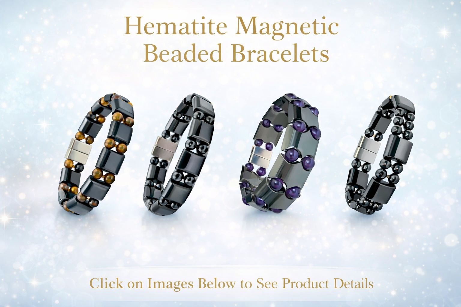 Hand-Crafted Beaded Hematite Magnetic Bracelets