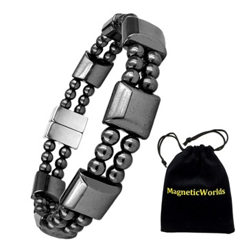 Double Line Hematite Magnetic Beaded Bracelet, Quality Custom Made Hematite Magnetic Bracelet
