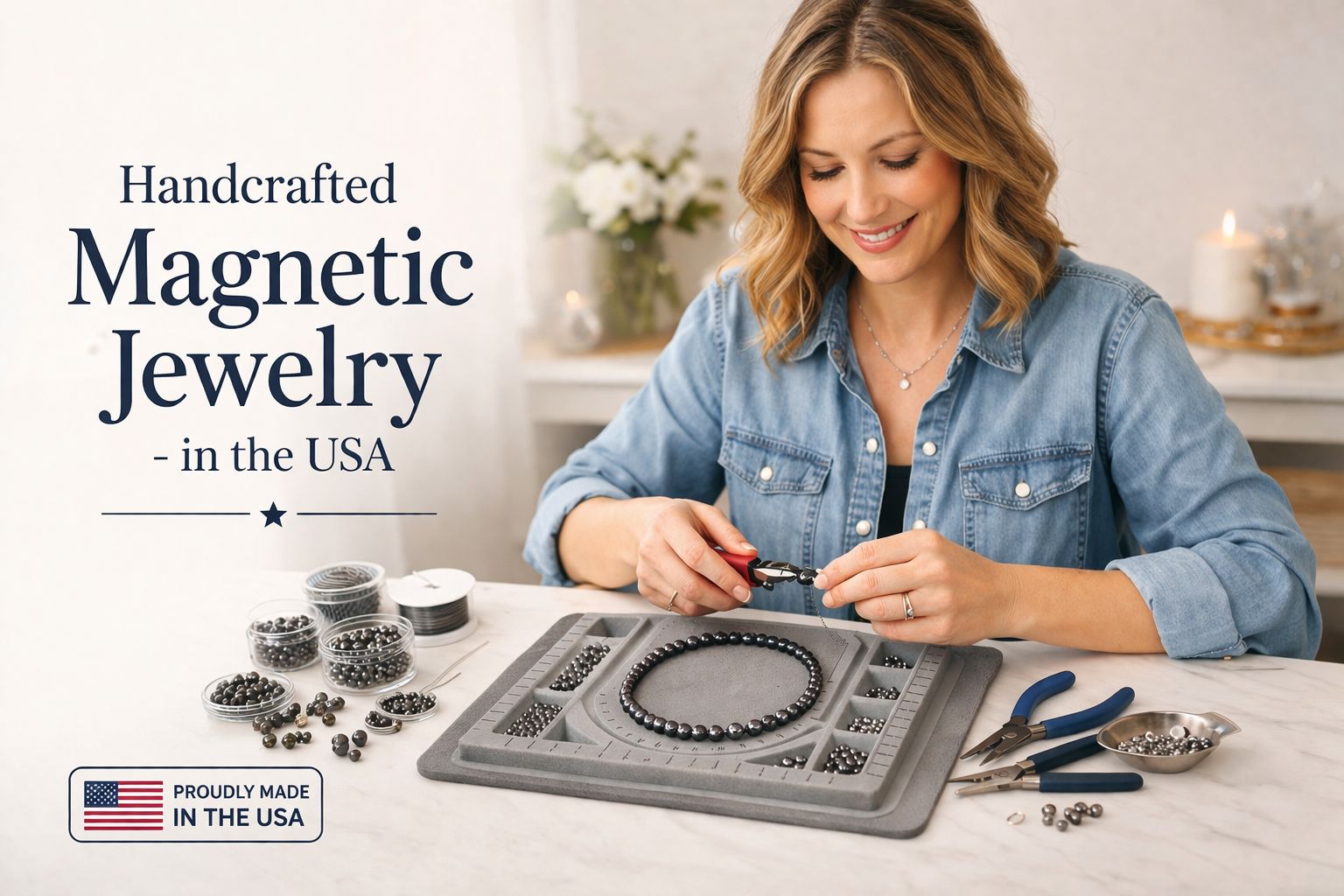 Handcrafted magnetic jewelry made in the USA