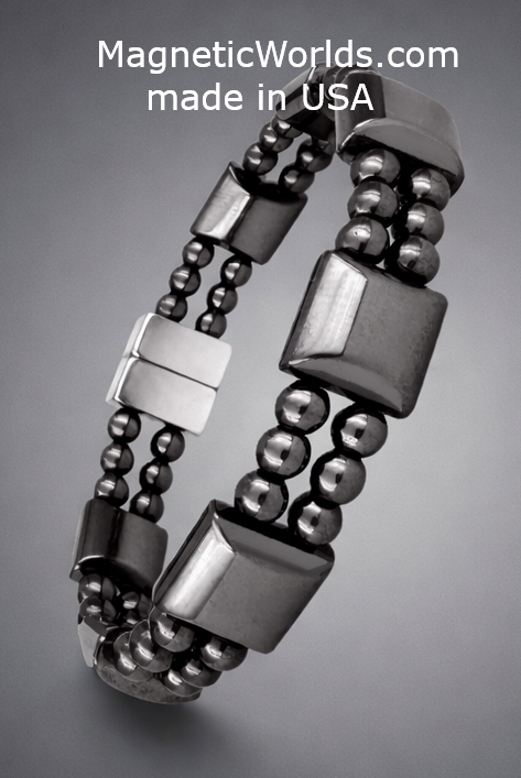 Two Line Hematite Magnetic Bracelet for Couple Men and Women #MHB206