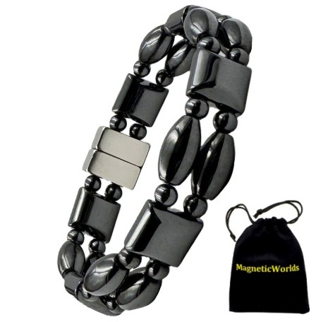 Double Line Oval Hematite Magnetic Therapy Bracelet #MHB210