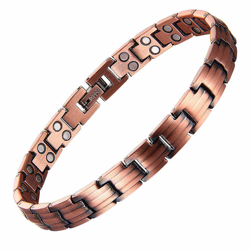 9mm Wide Copper Magnetic Bracelet, Copper Link Bracelets with Magnets #CMB007