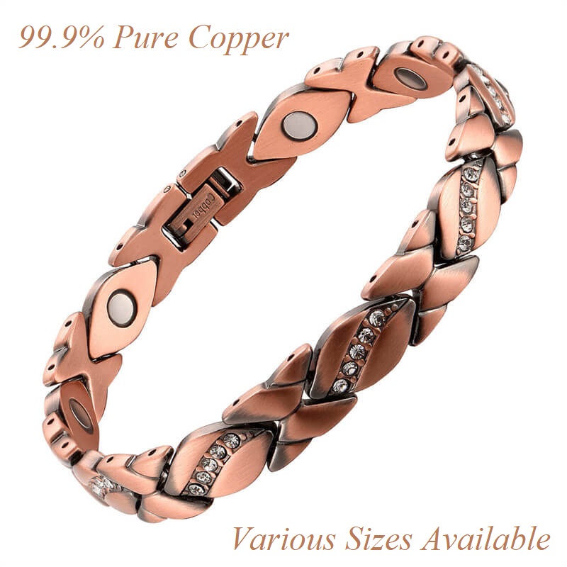 Women's Rhinestone Copper Magnetic Bracelet Copper Bracelet #CMB020