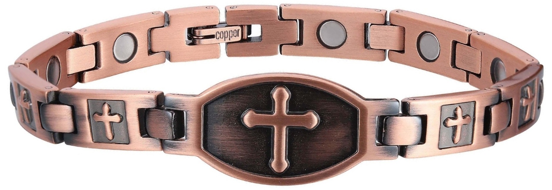 Armor Cross Solid Copper Magnetic Bracelet Copper Bracelet #CMB024A