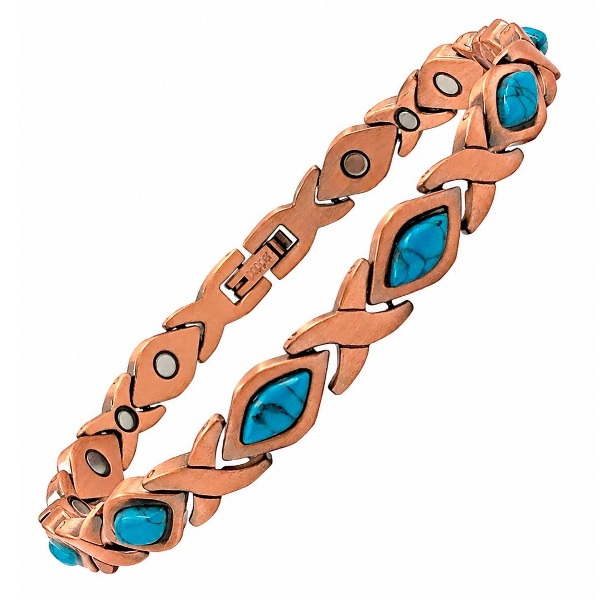 Turquoise Copper Magnetic Bracelet for Women | XO Link Style #CMB025