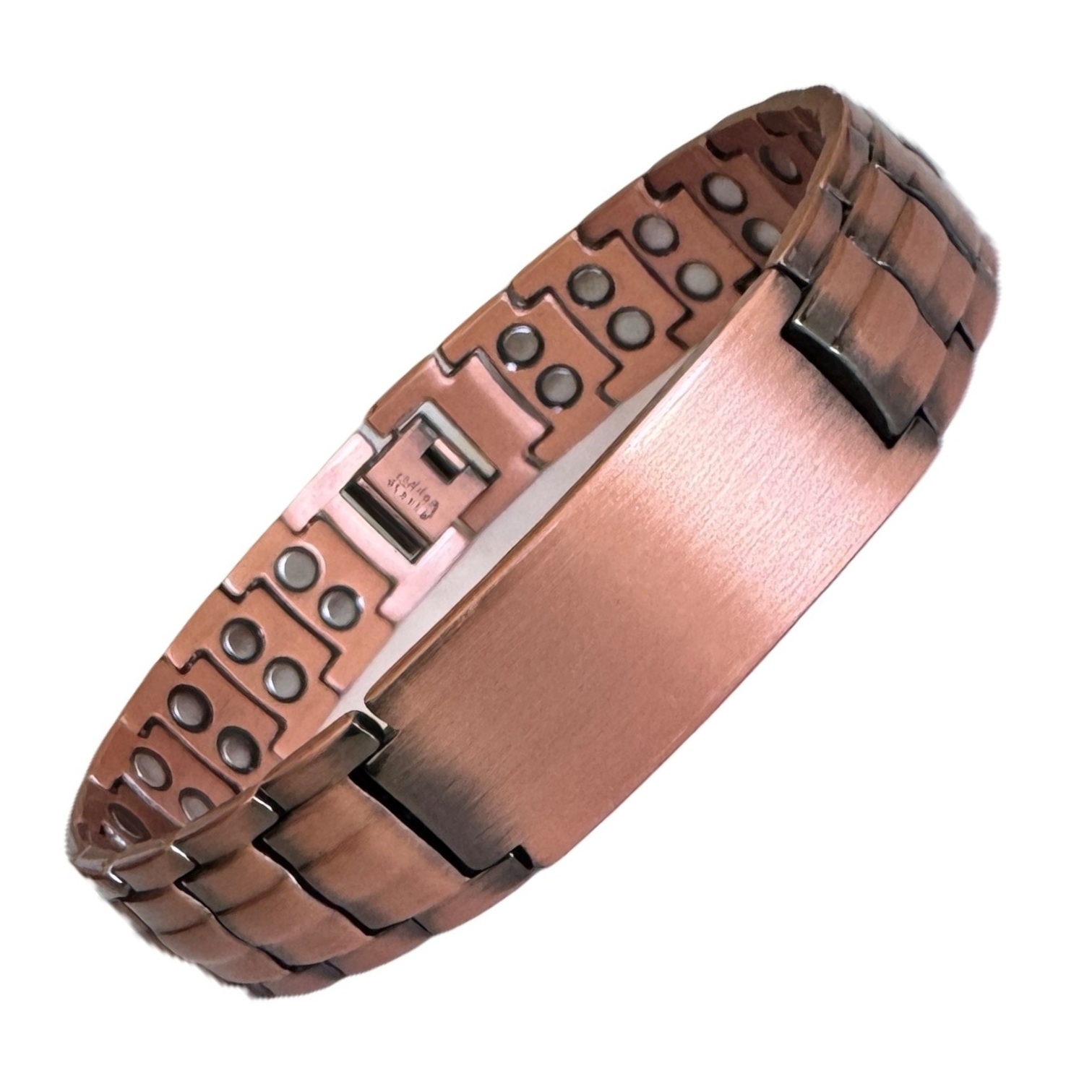 Copper Magnetic Bracelet with Blank ID Tag for Personal Jewelry Makers #CMB041