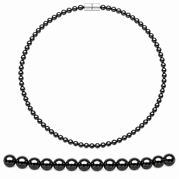 Plain 4mm Hematite Magnetic Necklace for Men and Women Necklace #445