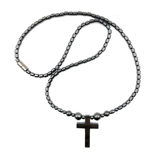 Hematite Cross Magnetic Necklace for Men and Women #435