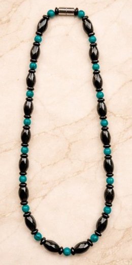 Magnetic Necklace with Turquoise Beads for Men and Women #MHN401