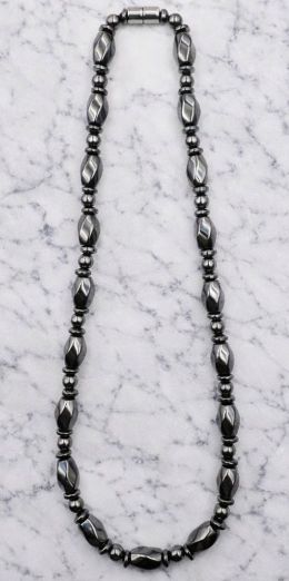 All Black Twist Magnetic Necklace Hematite Magnetic Beads for Men and Women #MHN402
