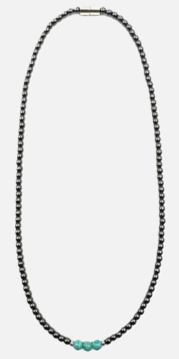 4mm Magnetic Necklace with Turquoise Beads #MHN425