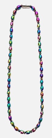 Iridescent Little Oval Hematite Magnetic Necklace #MHN427