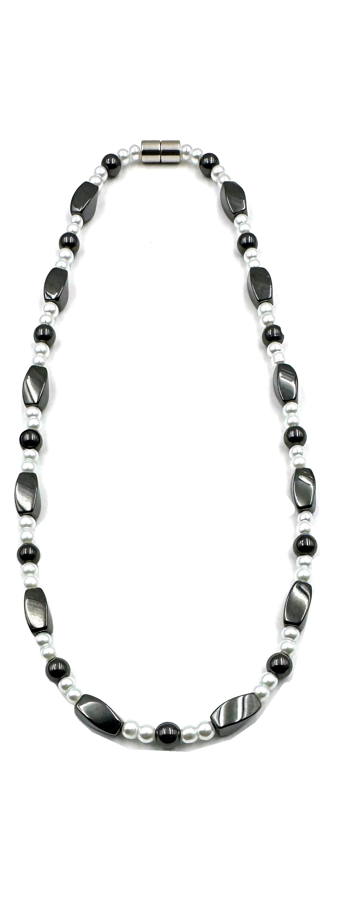 Pearl and Hematite Magnetic Necklace for Women #MHN-433